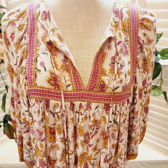 RACHEL ZOE V NECK BALLOON SLEEVE FLORAL SIZE MED - Picture 2 of 10